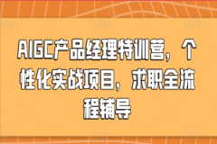 AIGC产品经理特训营，个性化实战项目，求职全流程辅导