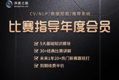 深度之眼<em>AI</em>大赛年度会员视频，Kaggle比赛22套辅导课程 价值1998元