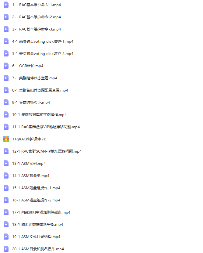 Oracle 11g RAC集群日常运维与管理实战视频教程 | 完结