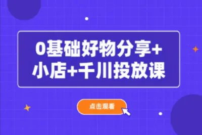 <em>0</em><em>基础</em>好物分享 小店 千川投放课