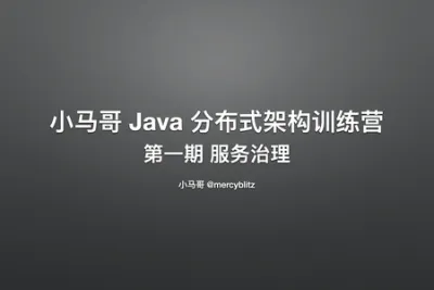 小马哥 <em>Java</em> 分布式架构训练营 – 第一期 服务治理