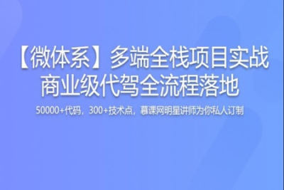 多端全栈项目实战，大型商业级代驾业务全流程落地|价值1299元|更新完结