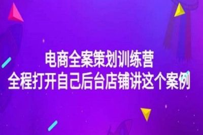 电商全案策划训练营：全程<em>打开</em>自己后台店铺讲这个案例（9节课时）