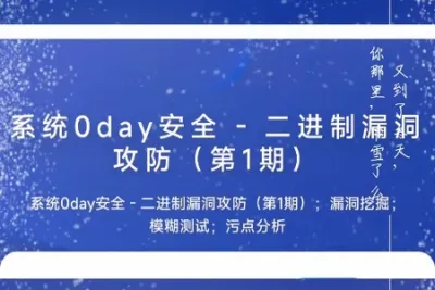 系统0day安全 – 二进制漏洞攻防（第1期）