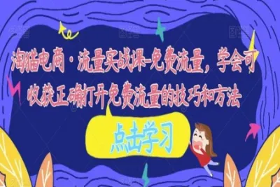 淘猫电商·流量实战课-免费流量，学会可收获正确打开免费流量的技巧和方法