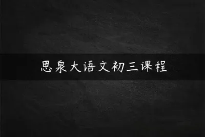 思泉初三语文