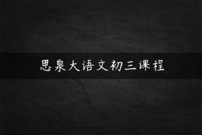 思泉初三语文