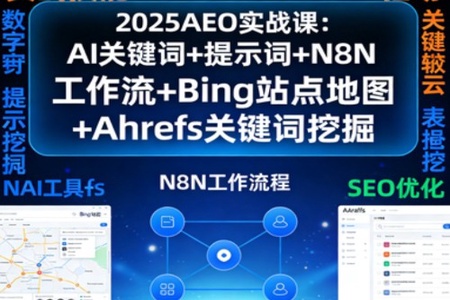 2025AEO实战课：AI关键词+提示词+N8N工作流+Bing站点地图+Ahrefs关键词挖掘