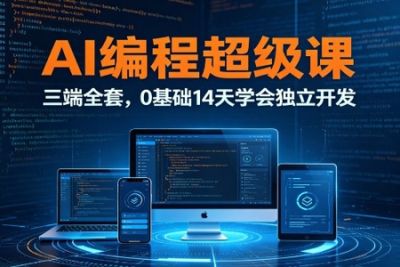 AI编程超级课三端全套，0基础14天学会独立开发