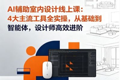 AI辅助室内设计线上课：4大主流工具全实操，从基础到智能体，设计师高效进阶